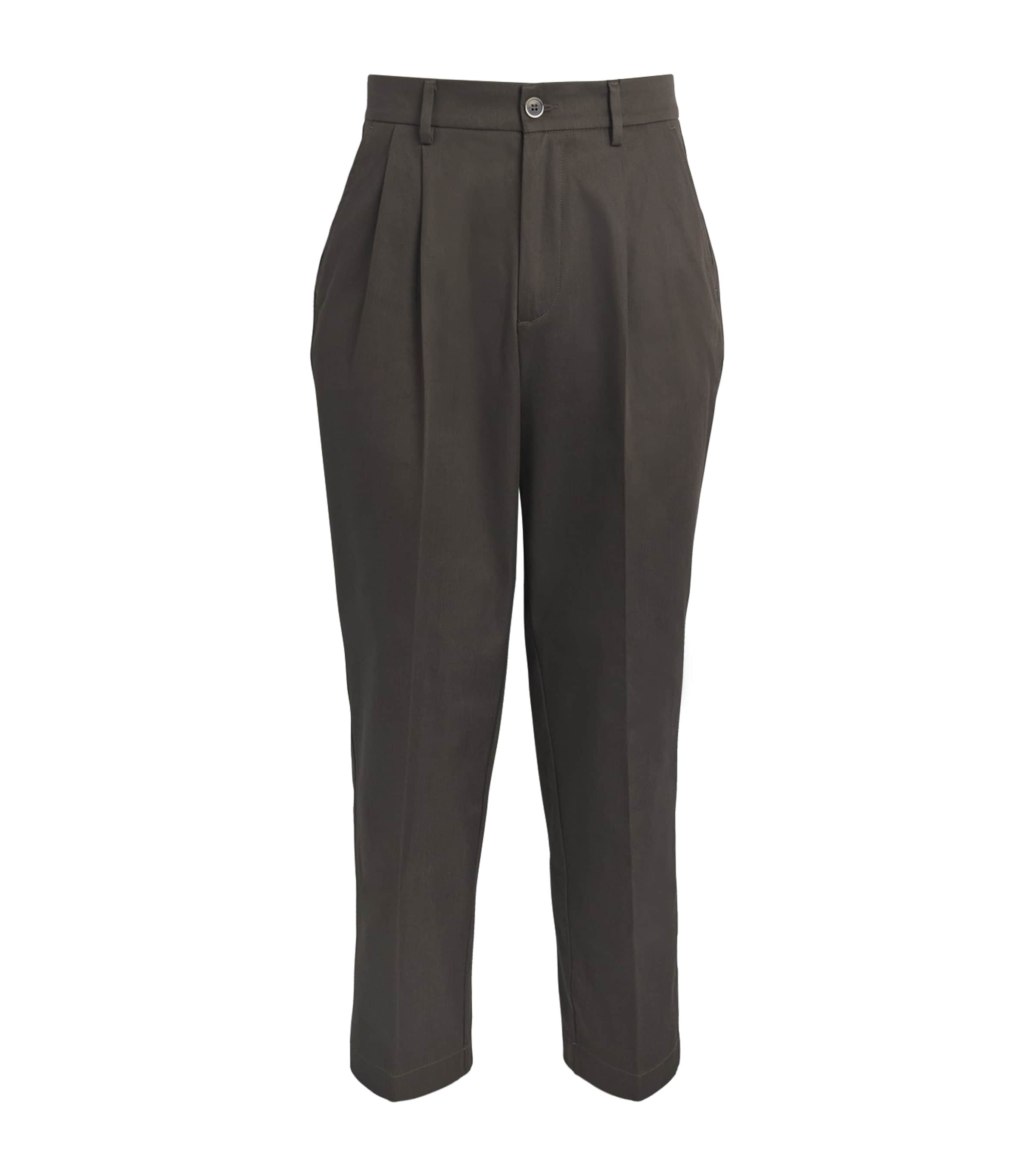 Barena Venezia Cotton Pleated Trousers In Brown
