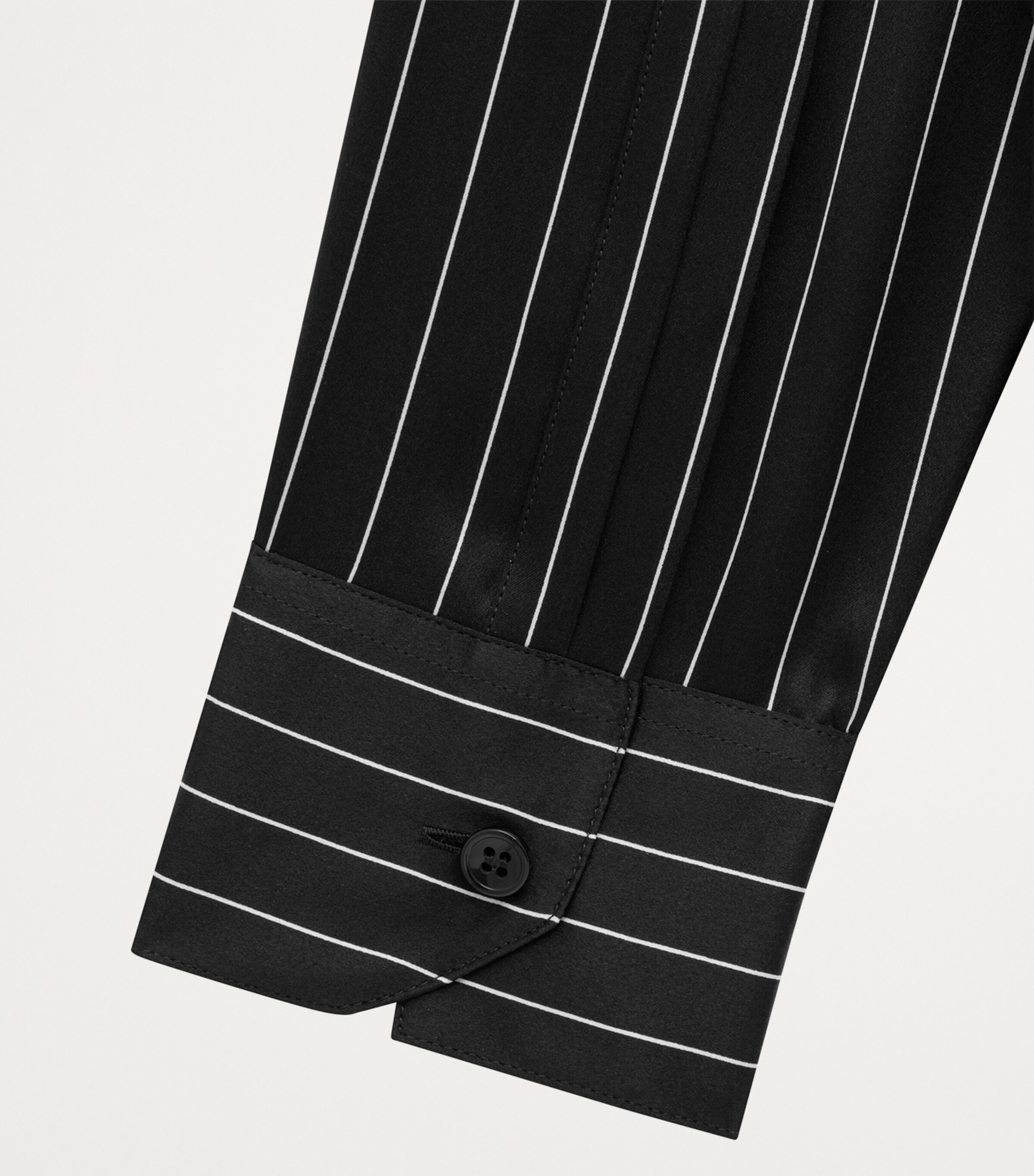 Saint Laurent Black Silk Pinstripe Shirt | Harrods UK
