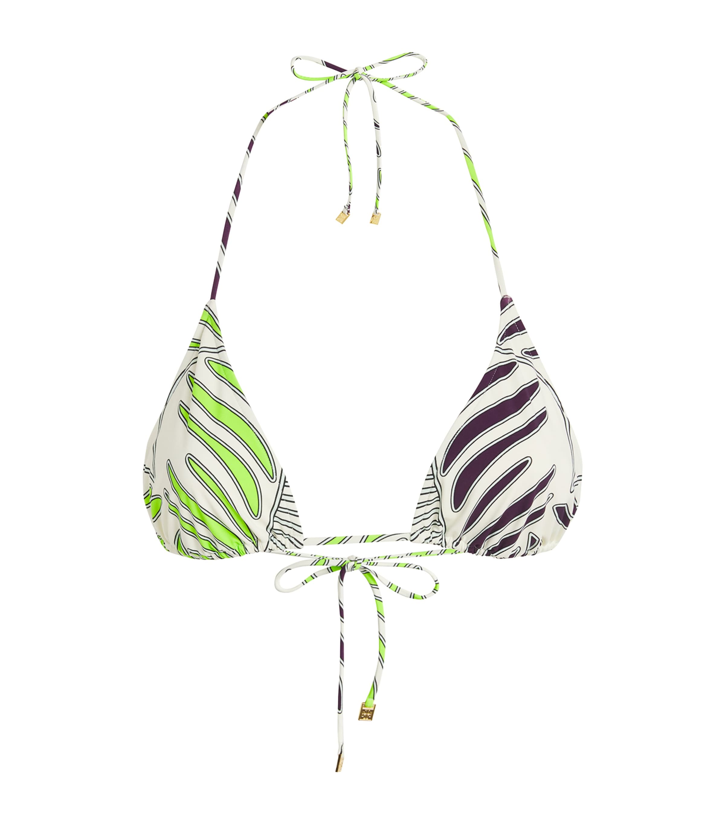 Tory Burch Zebra Print Tie-side Bikini Top In White