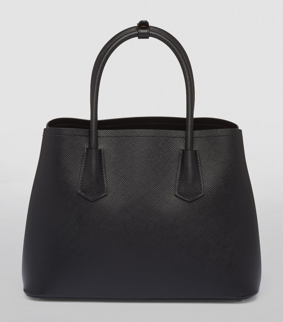 Prada Small Leather Saffiano Double Top-Handle Bag Image 3