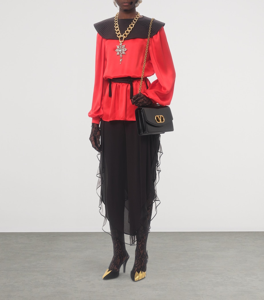 Silk Ruffled Trousers 0NO Image 6