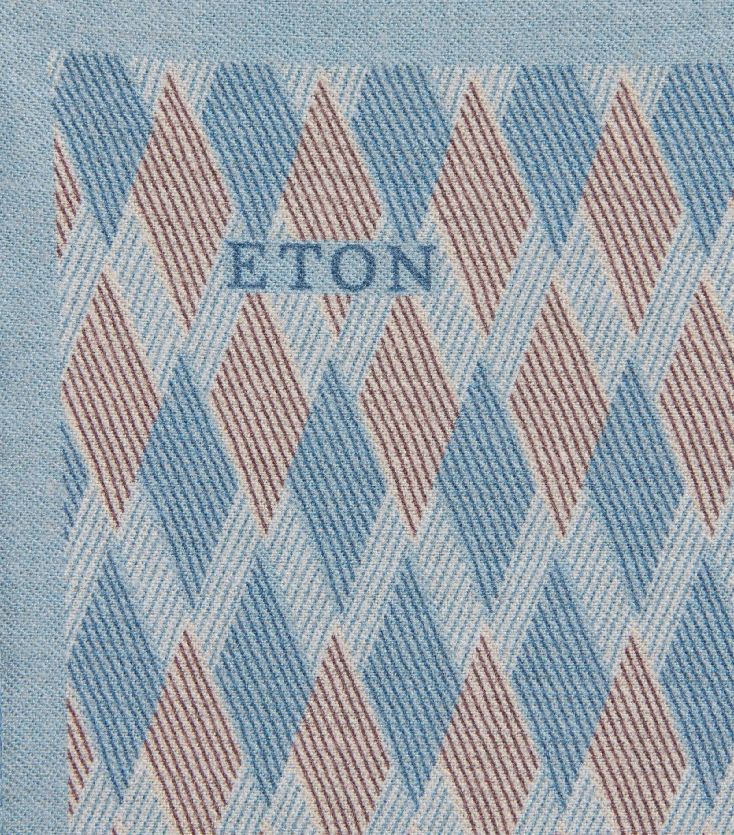 Eton Wool Pocket Square Light Blue Image 3