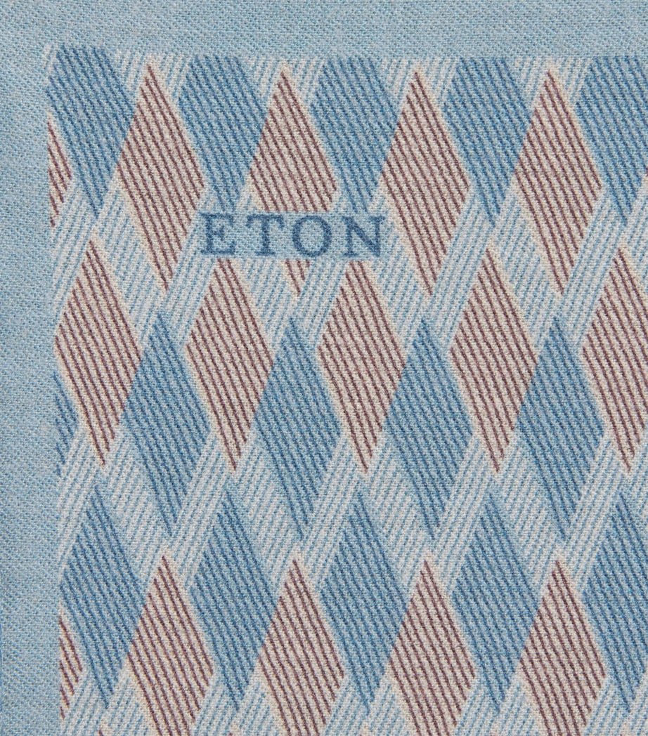 Eton Wool Pocket Square Light Blue Image 3