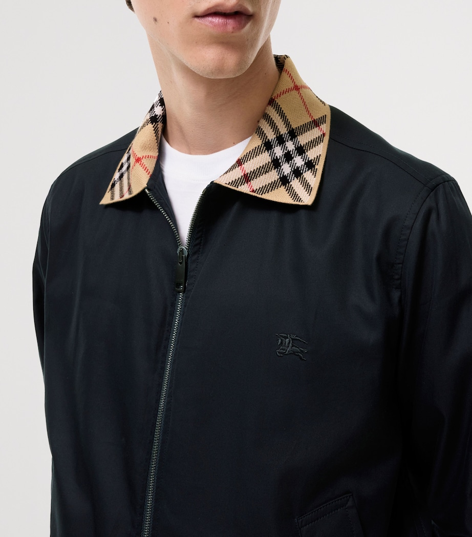 Burberry Mens Gabardine Glenfields Harrington Jacket Navy Image 4