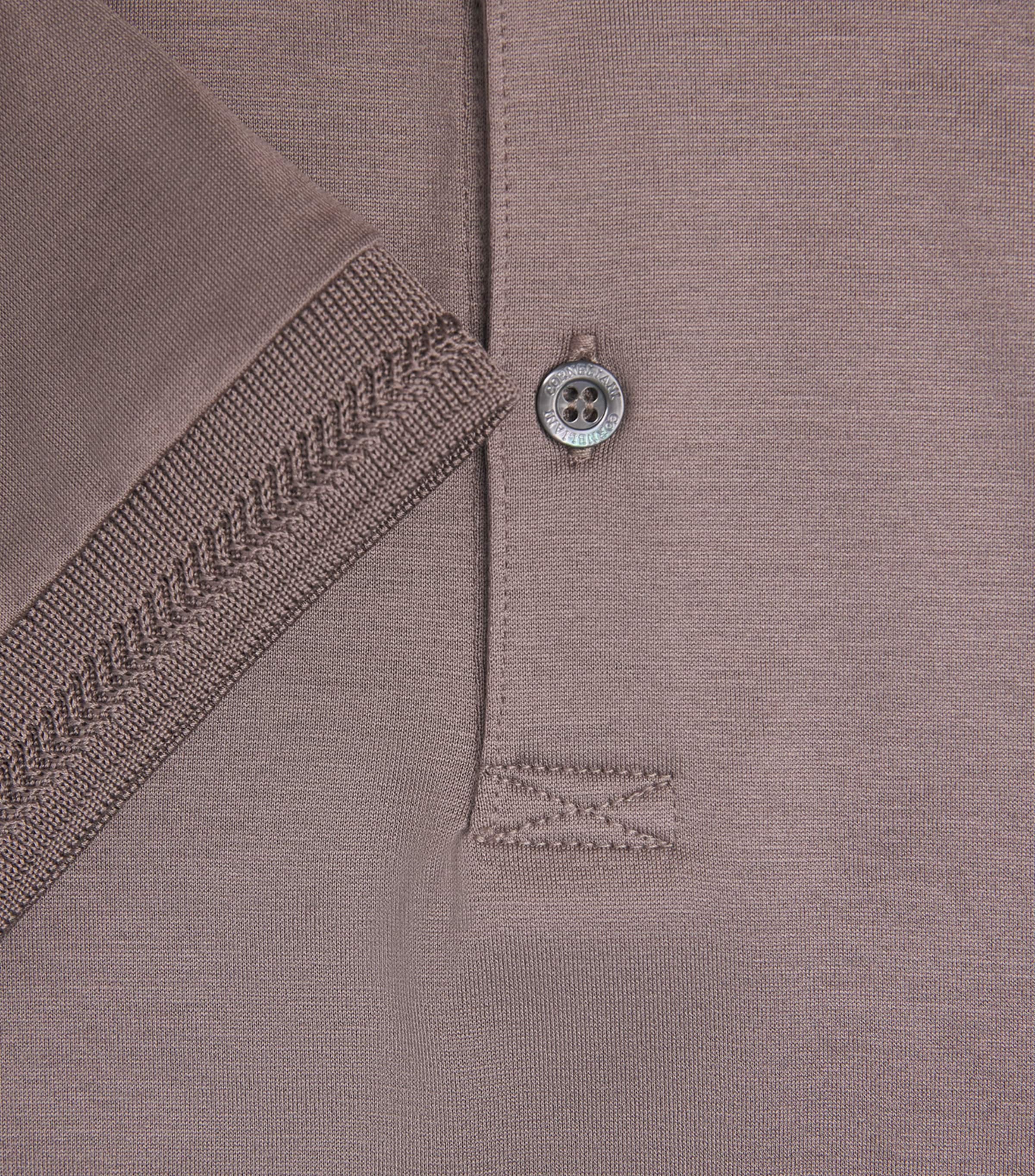 Corneliani Mens Cotton Jersey Polo Shirt Natural / Beige Image 6