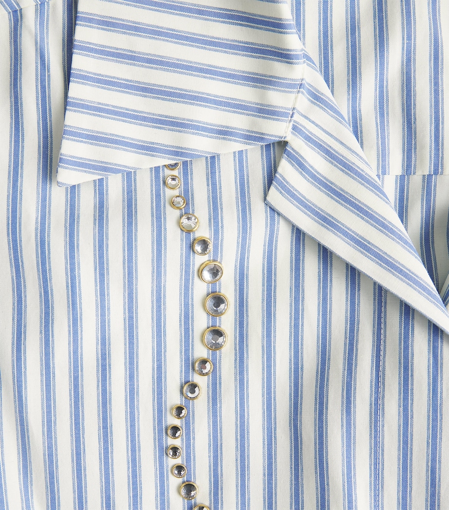 Sandro Paris Womens Embellished Tie Detail Top Blue Image 6