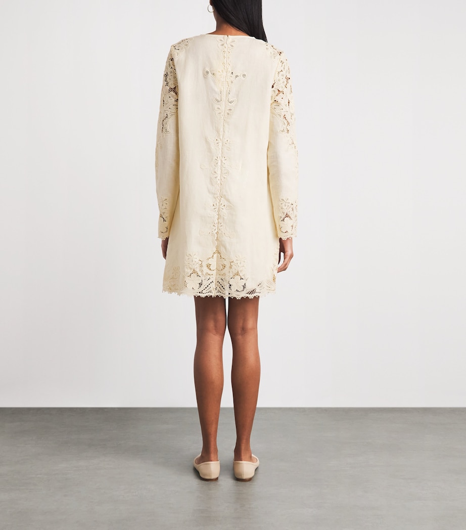 Ulla Johnson Womens Linen Embroidered Cami Mini Dress Ivory Image 4