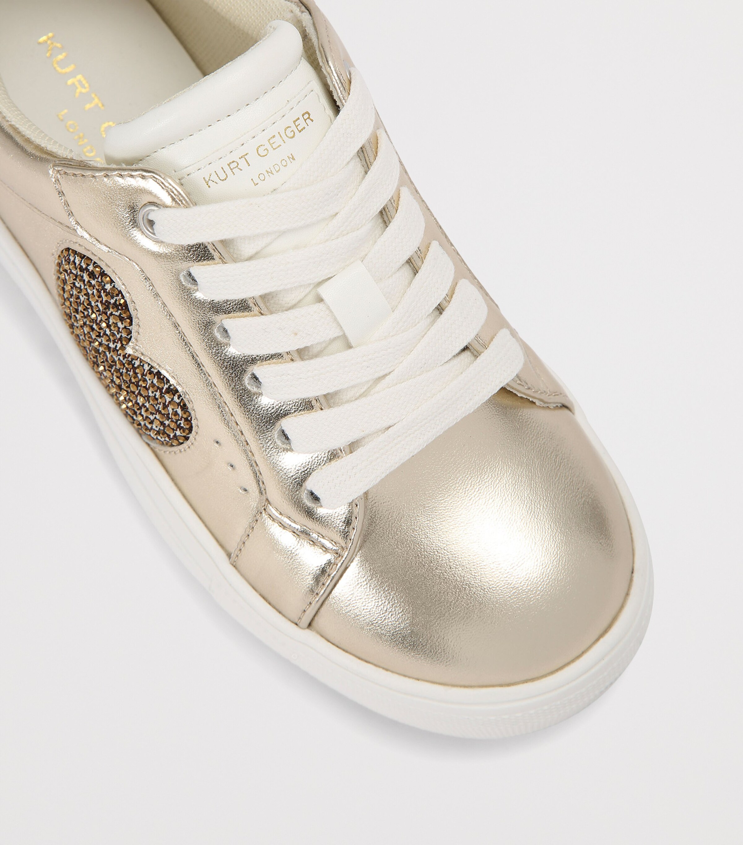 Leather Mini Lana Heart Sneakers GOLD Image 3