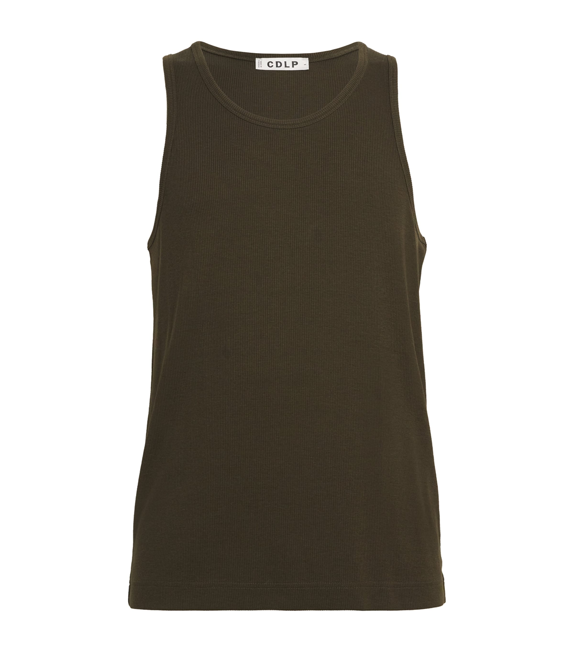 Cdlp Ribbed Tank Top In Green