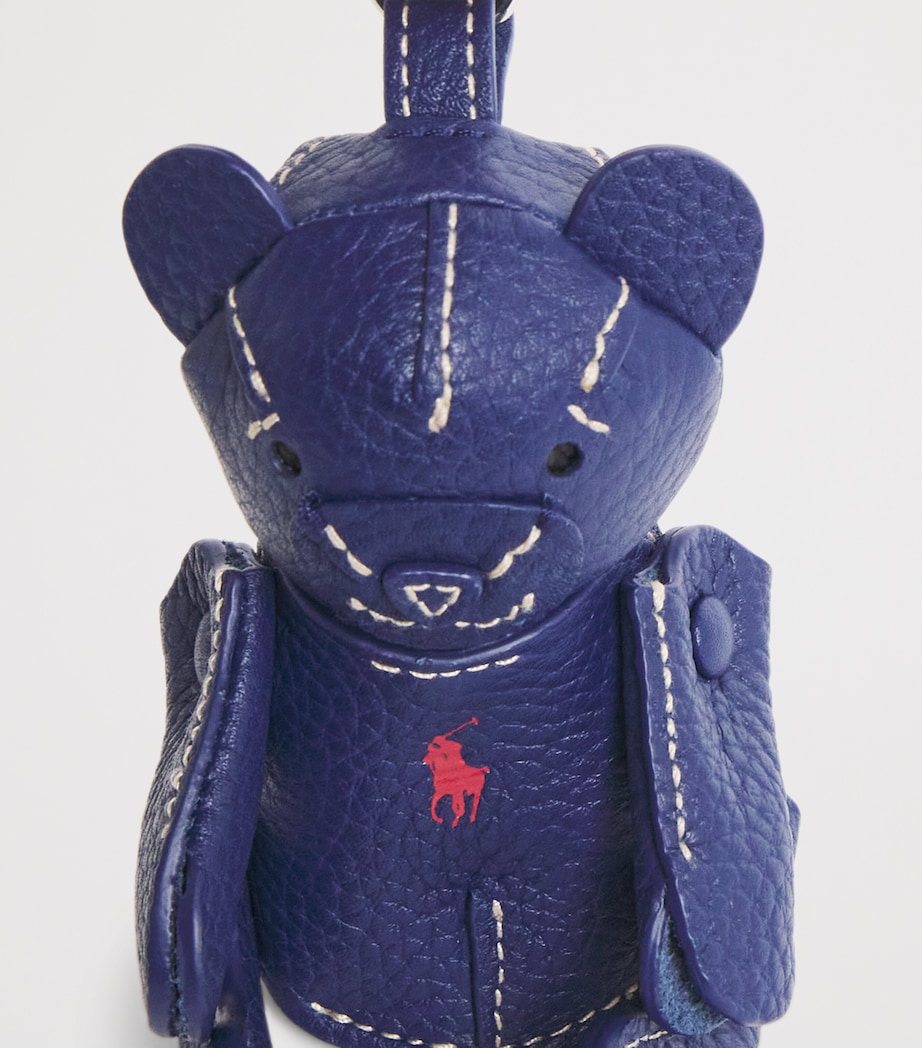 Polo Ralph Lauren Suede-Leather Polo Bear Bag Charm Cashew Image 2