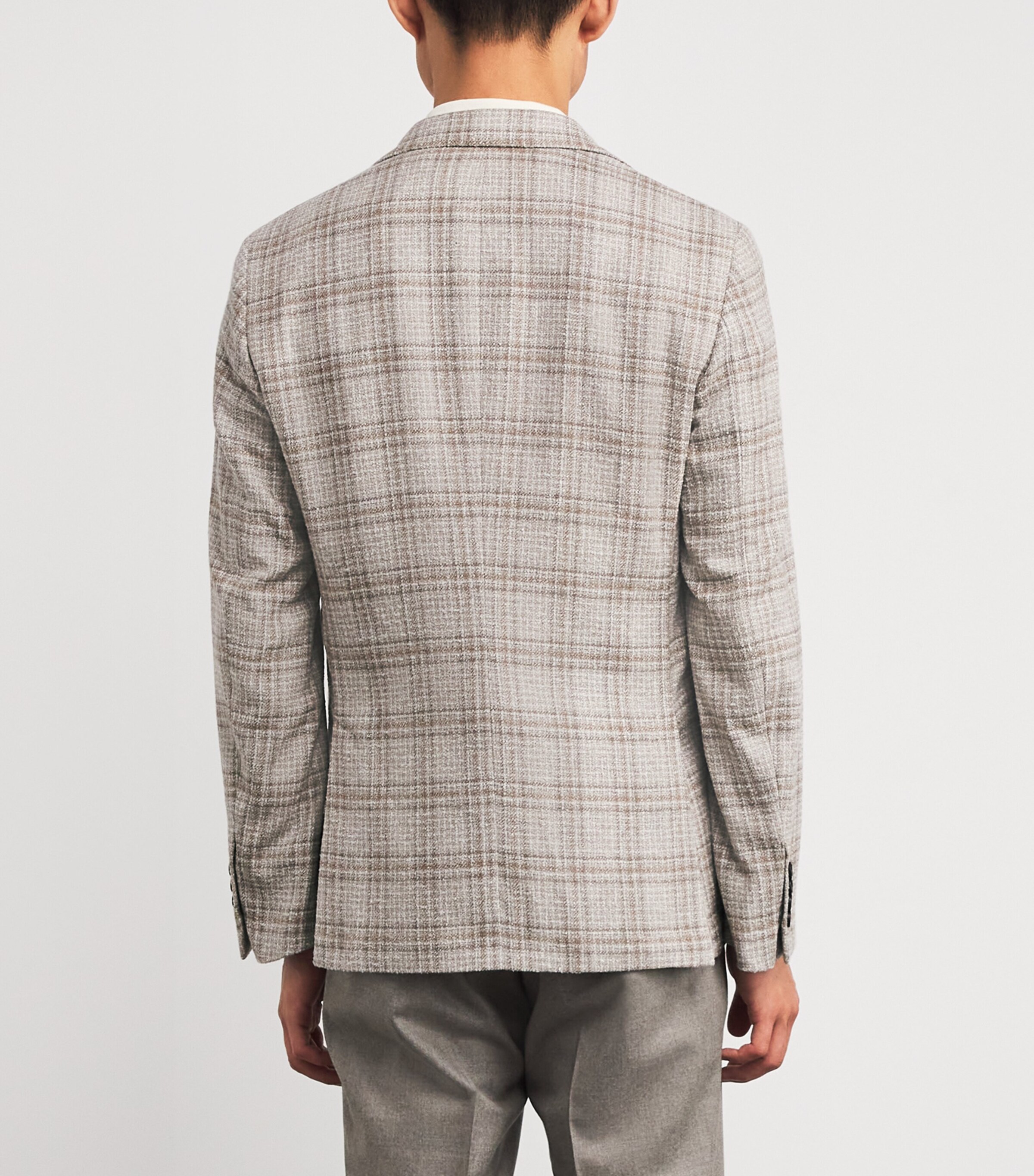 Pal Zileri Mens Wool-Silk-Blend Brera Blazer Natural Image 4