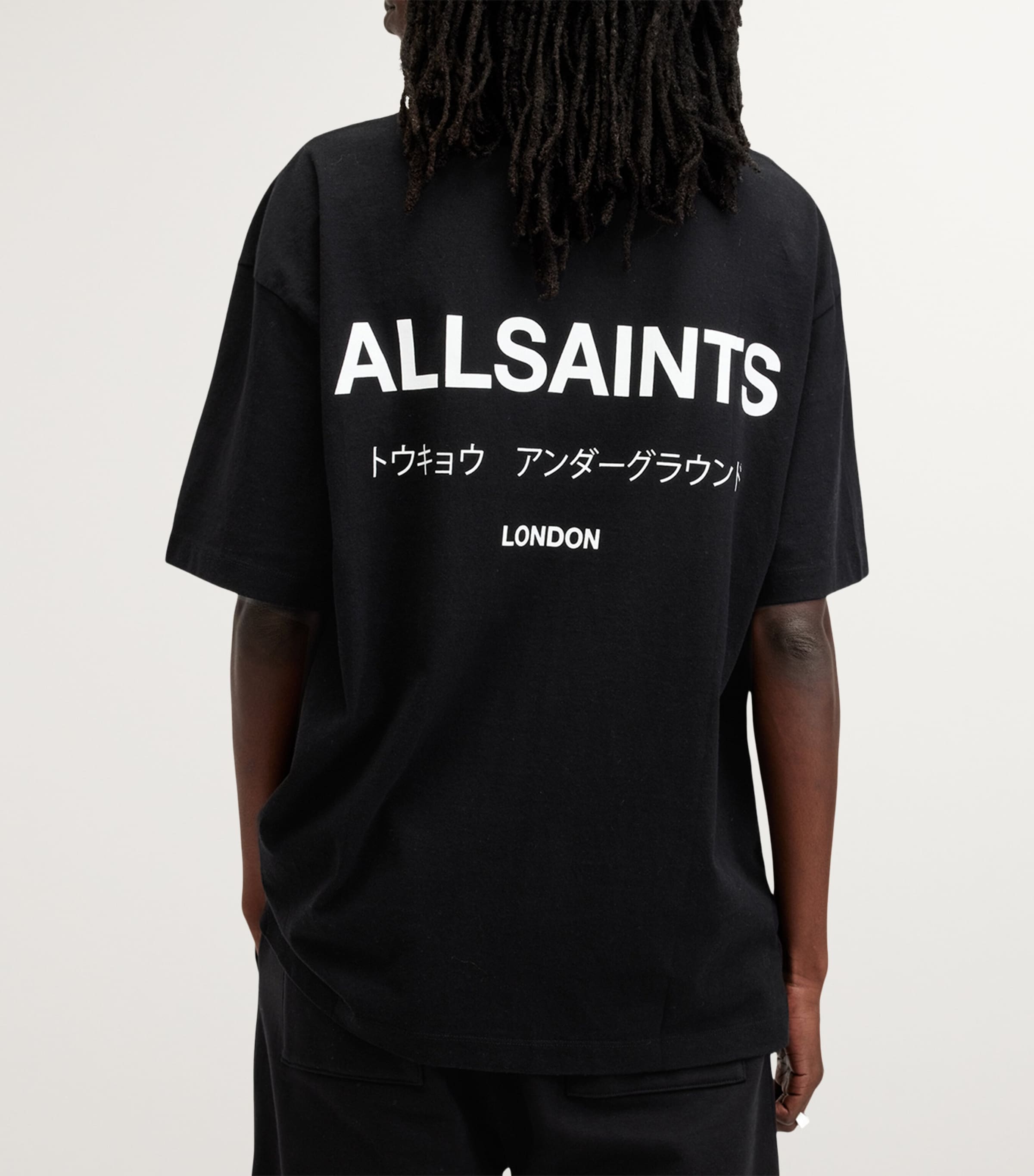 AllSaints Mens Underground Print T-Shirt Jet Black Image 5