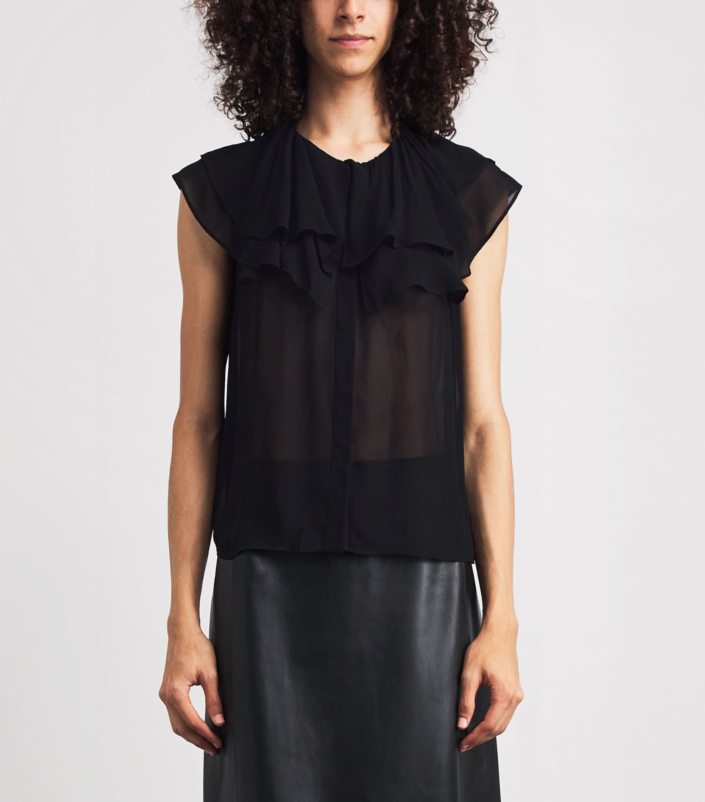 PAIGE Womens Lucia Blouse Black Image 4