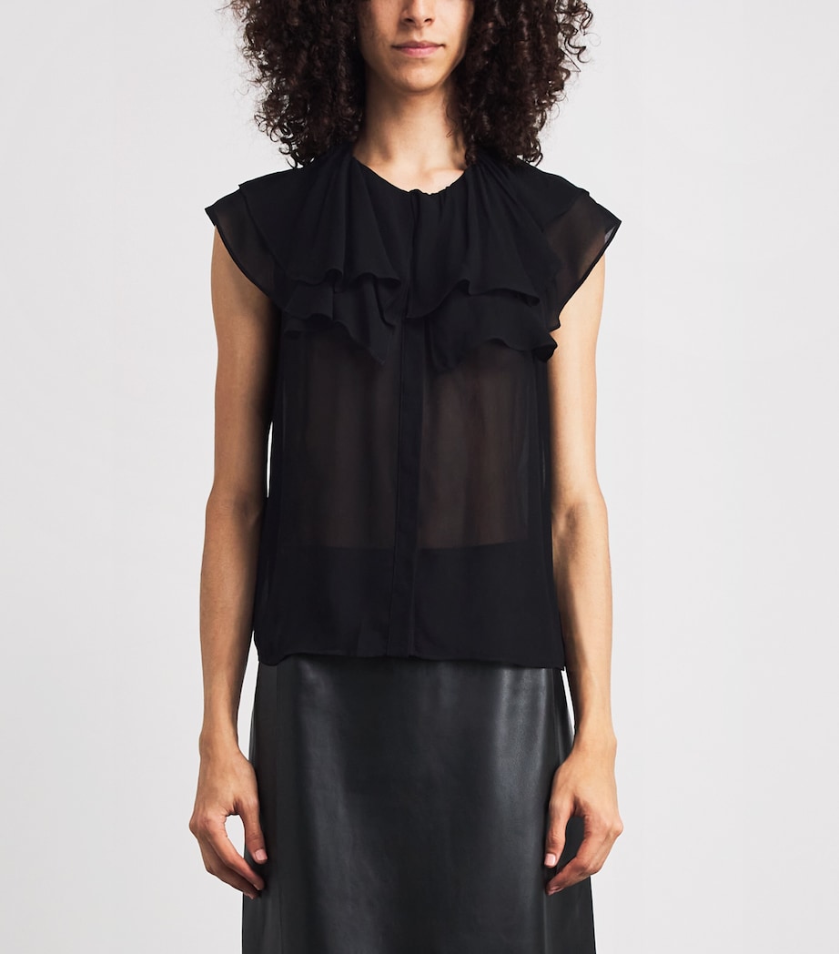 PAIGE Womens Lucia Blouse Black Image 4