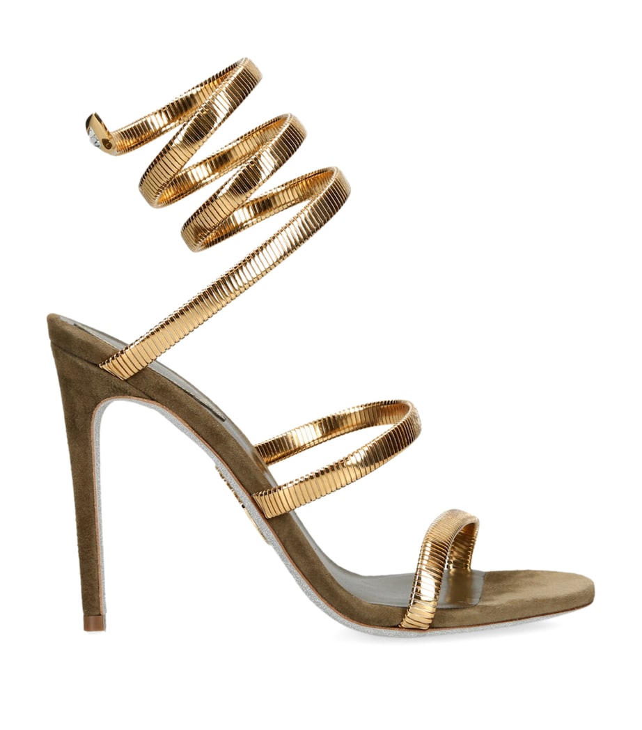 René Caovilla Suede Juniper Sandals 105 Metal Comb Image 1