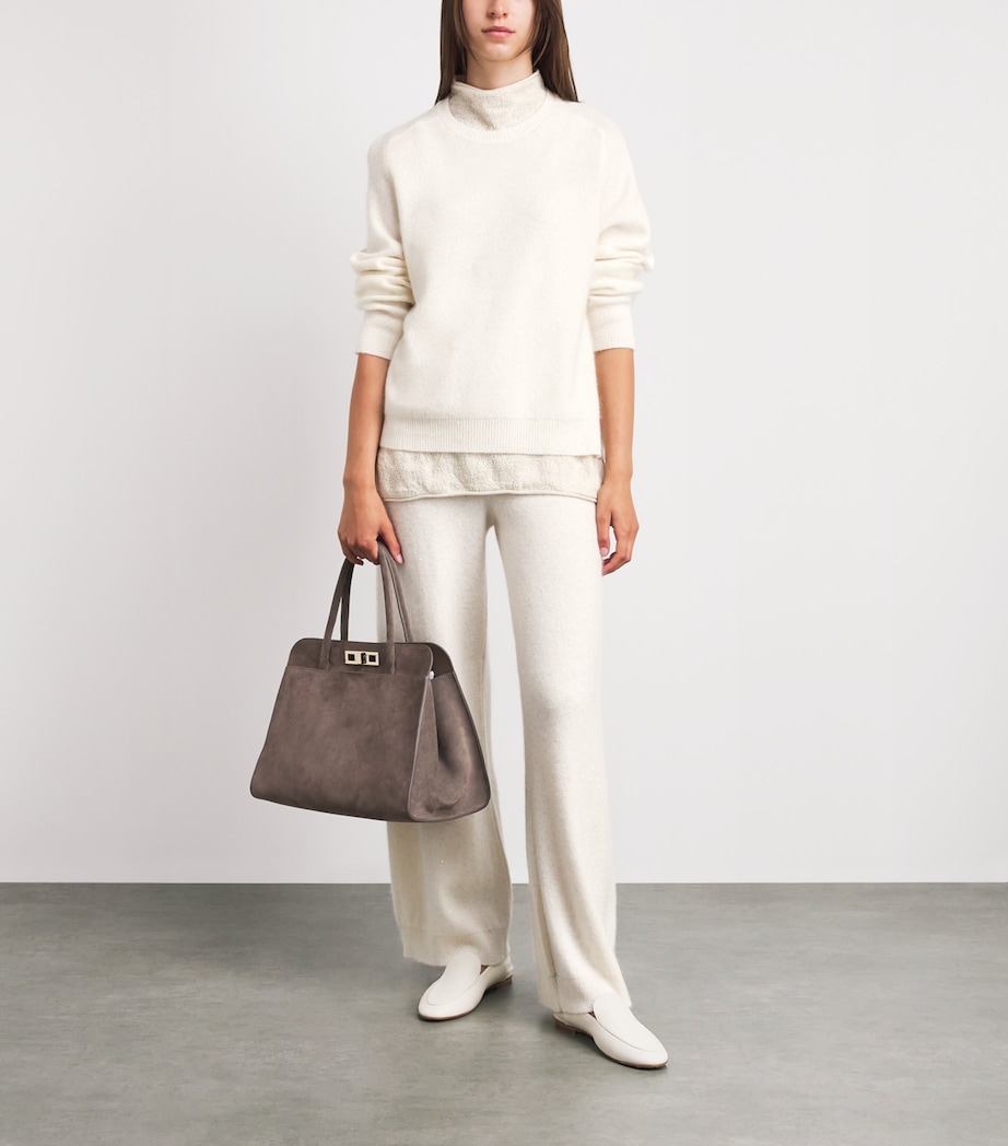 Fabiana Filippi Womens Sequin-Embellished Trousers Bianco Image 2