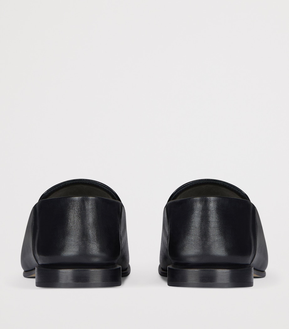 Lamb Skin Label Loafers BLACK Image 4