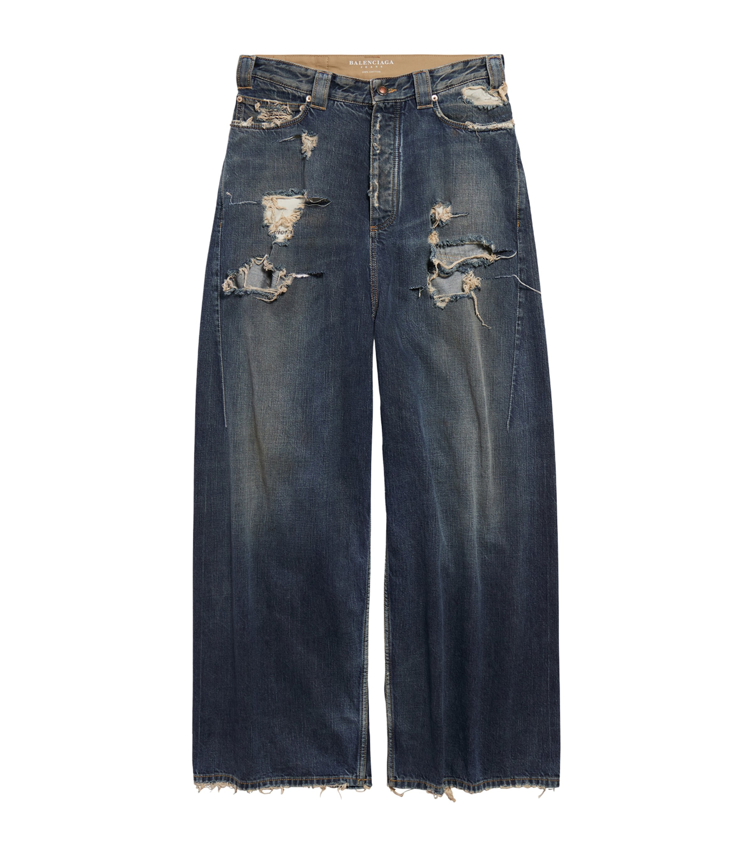 Balenciaga High-rise Wide-leg Ripped Jeans