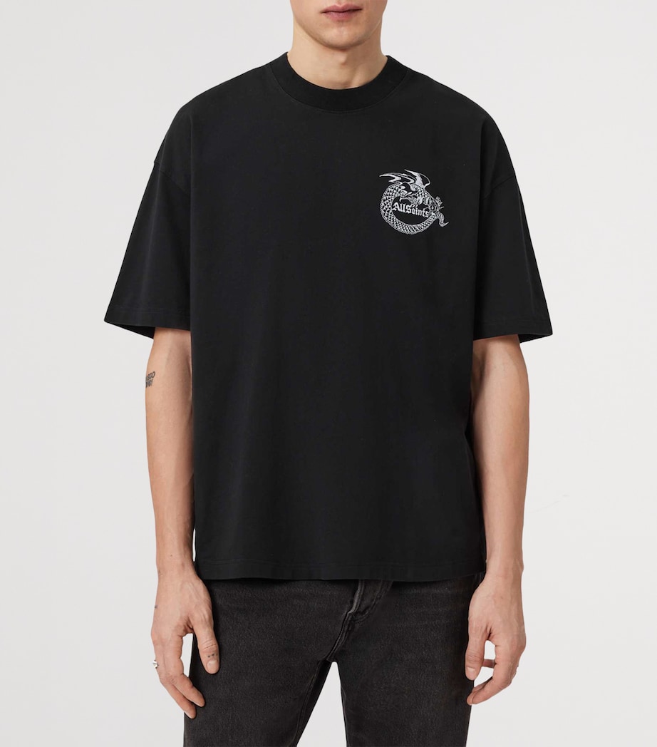 AllSaints Mens Organic Cotton Terra T-Shirt Jet Black Image 3