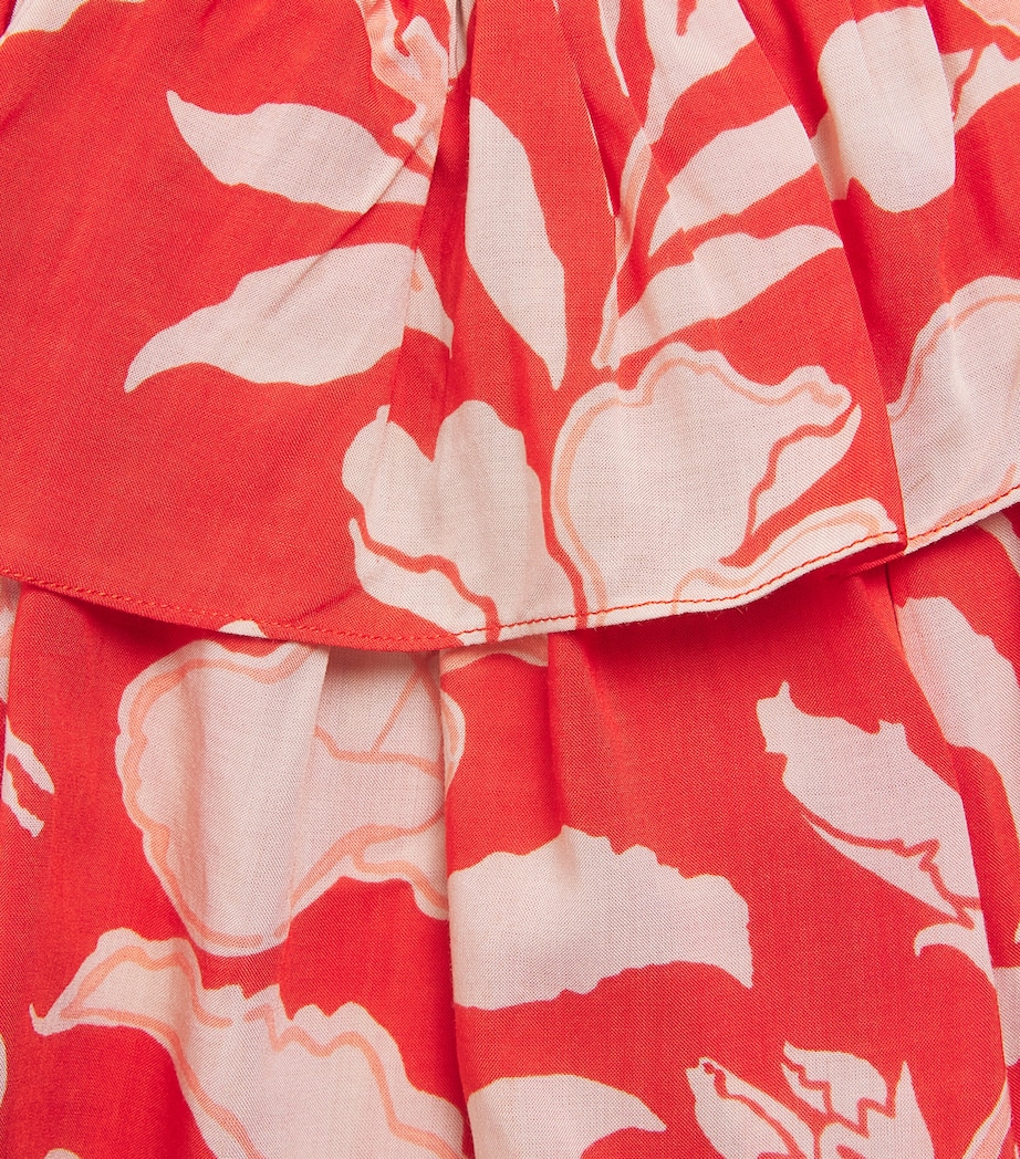 Poupette St Barth Kids Tiered Lilas Mini Skirt (4-10 Years) Coral Palm Beach Image 4