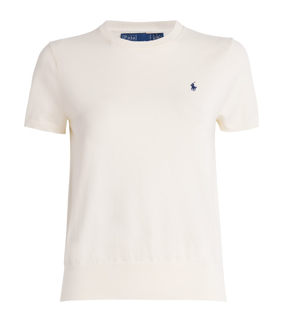 Cotton-Blend Short-Sleeve Sweater COLLECTION CREAM Image 1