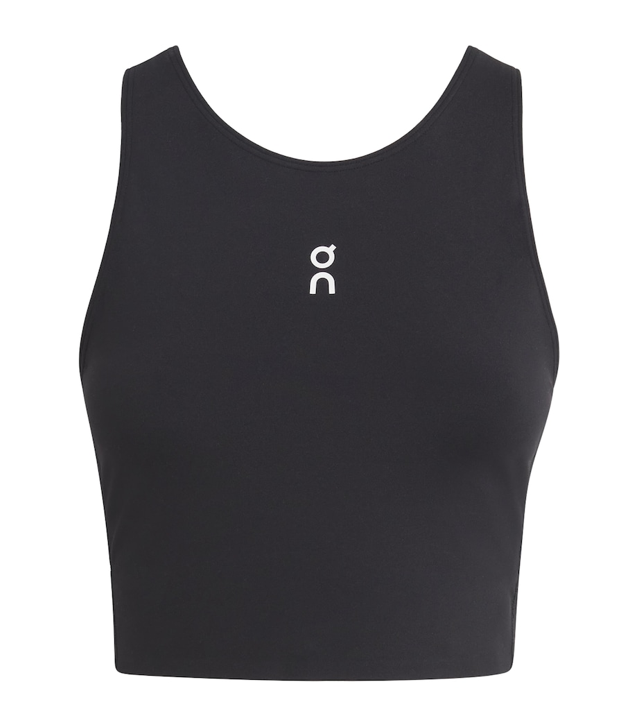 On Womens Court Cropped Tank Top Black Image 1