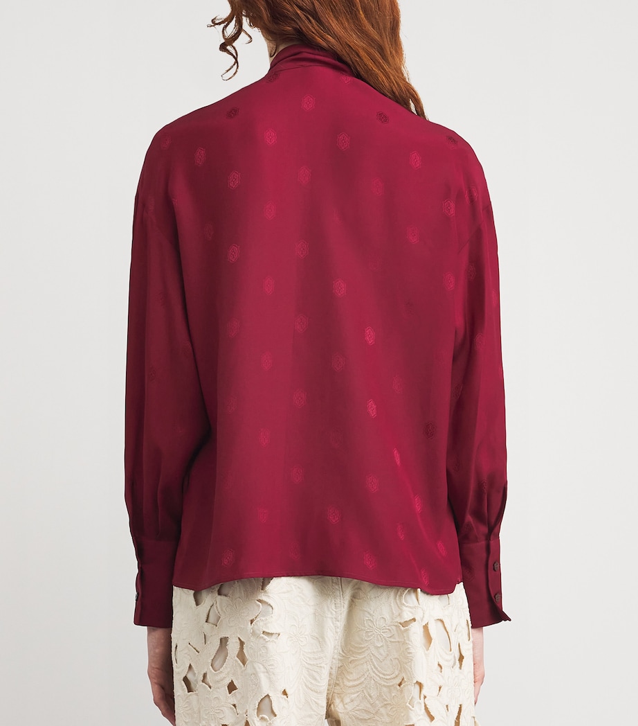 Silk Tie-Neck Blouse R0368 Image 4