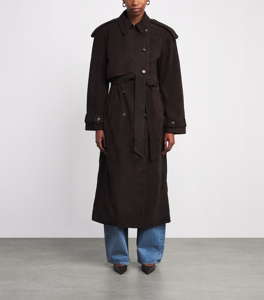 Suede Sienna Coat CHOCOLATE Image 3