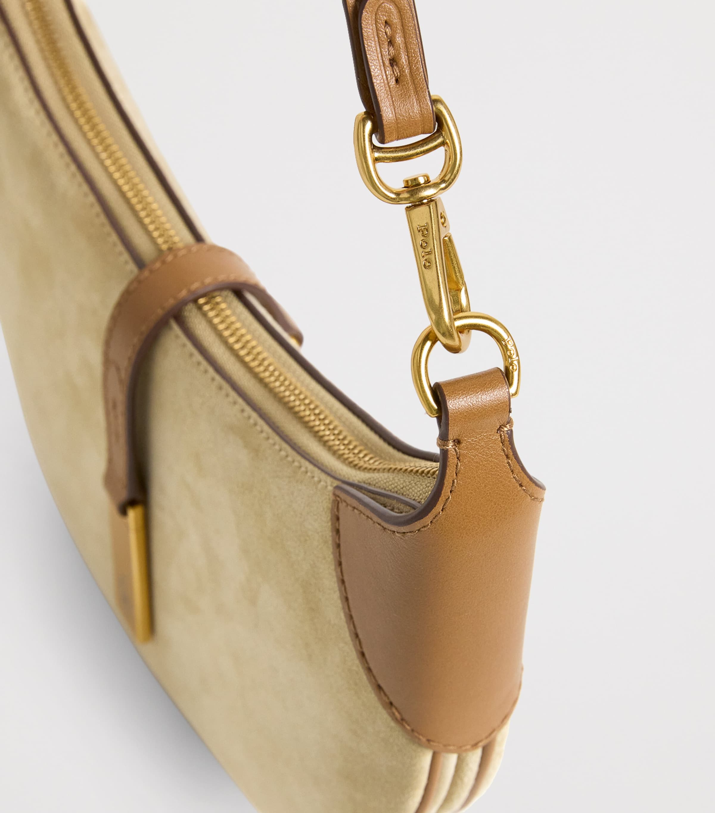 Mini Suede ID Shoulder Bag CASHEW /TAN Image 6