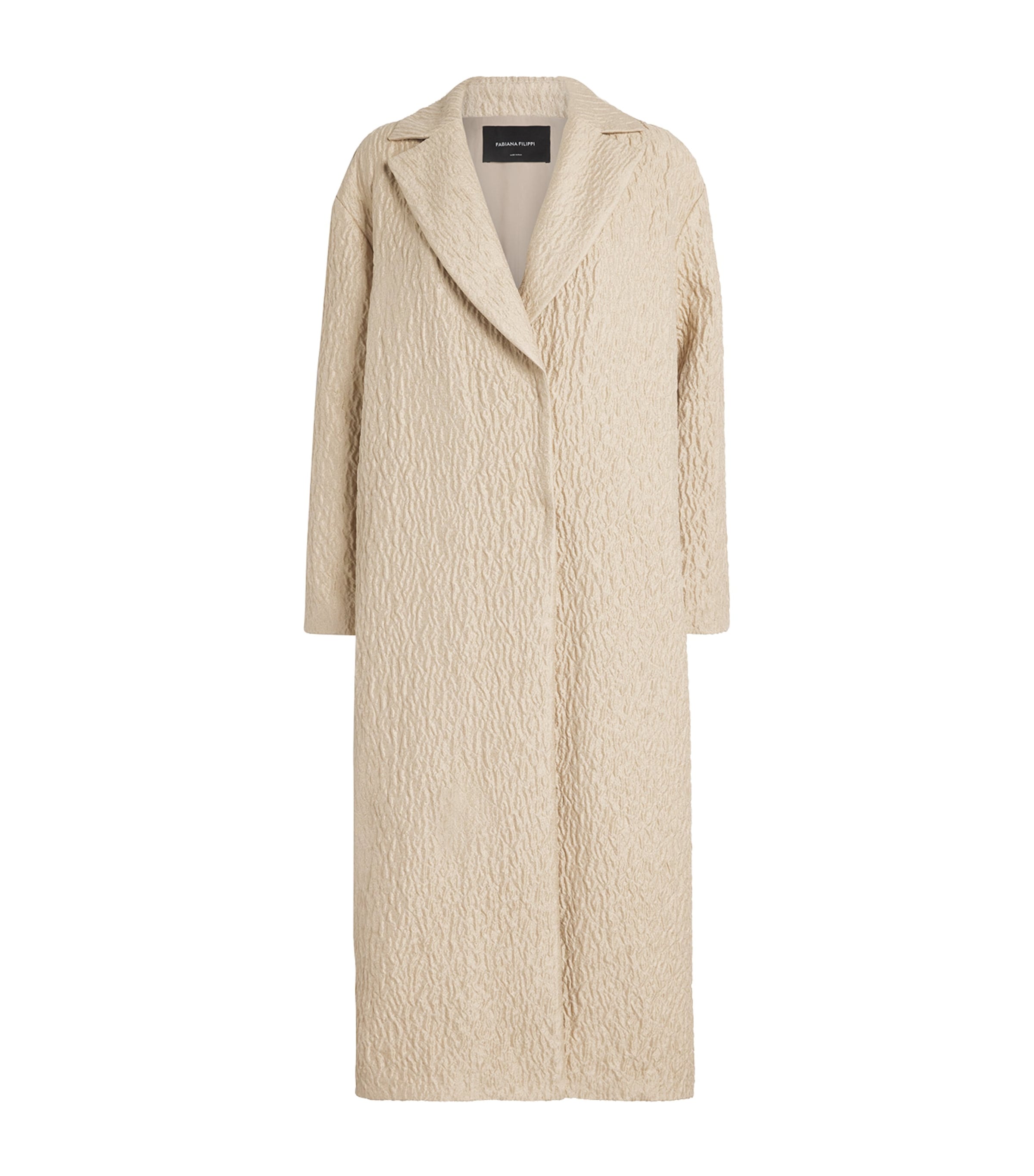 Fabiana Filippi Embossed Jacquard Coat In Neutral