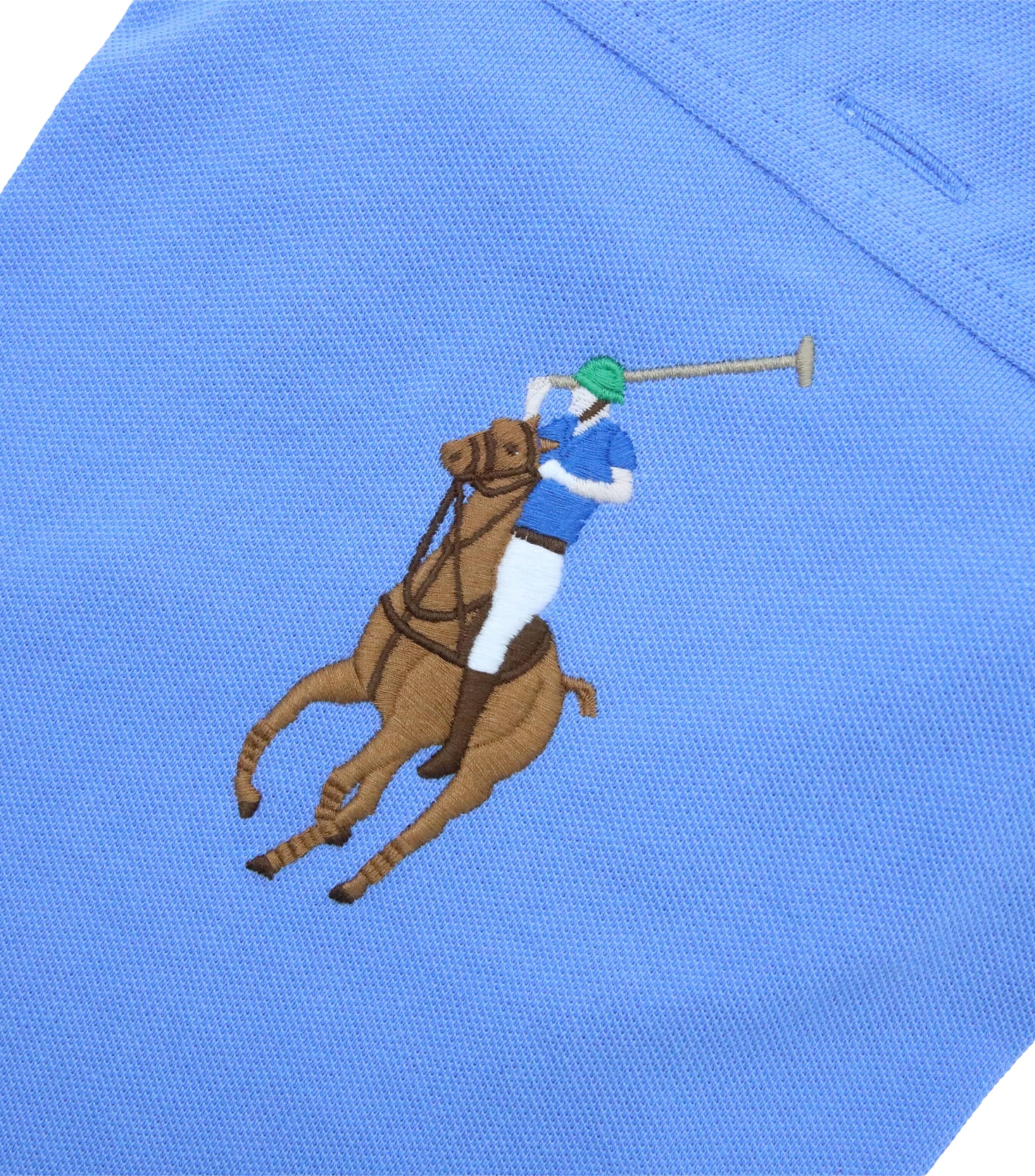 Mesh Cotton Polo Pony Dog Shirt (Small) ISLAND BLUE Image 3