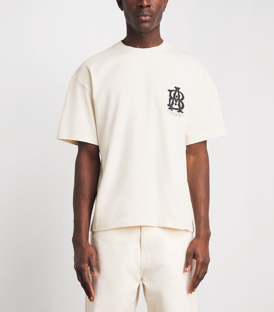 about:blank Mens Oversized Monogram T-Shirt Oat Image 4