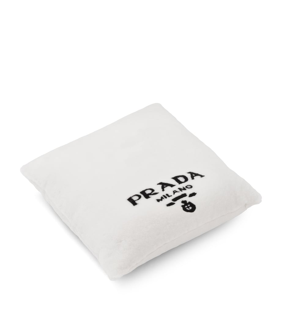 Prada Sheepskin Logo Cushion Image 3