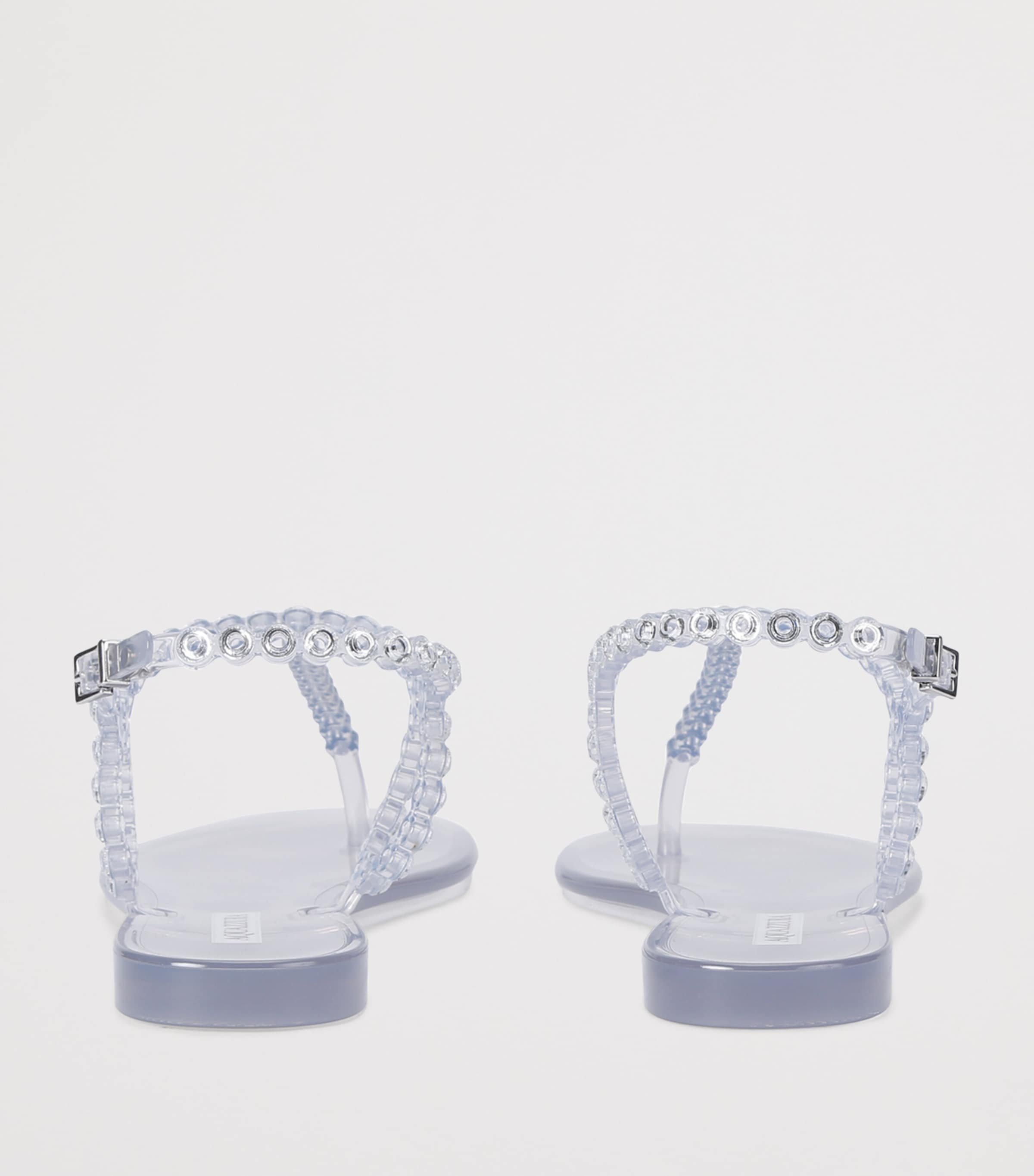 Aquazzura Almost Bare Crystal Jelly Sandal Flats Transparent