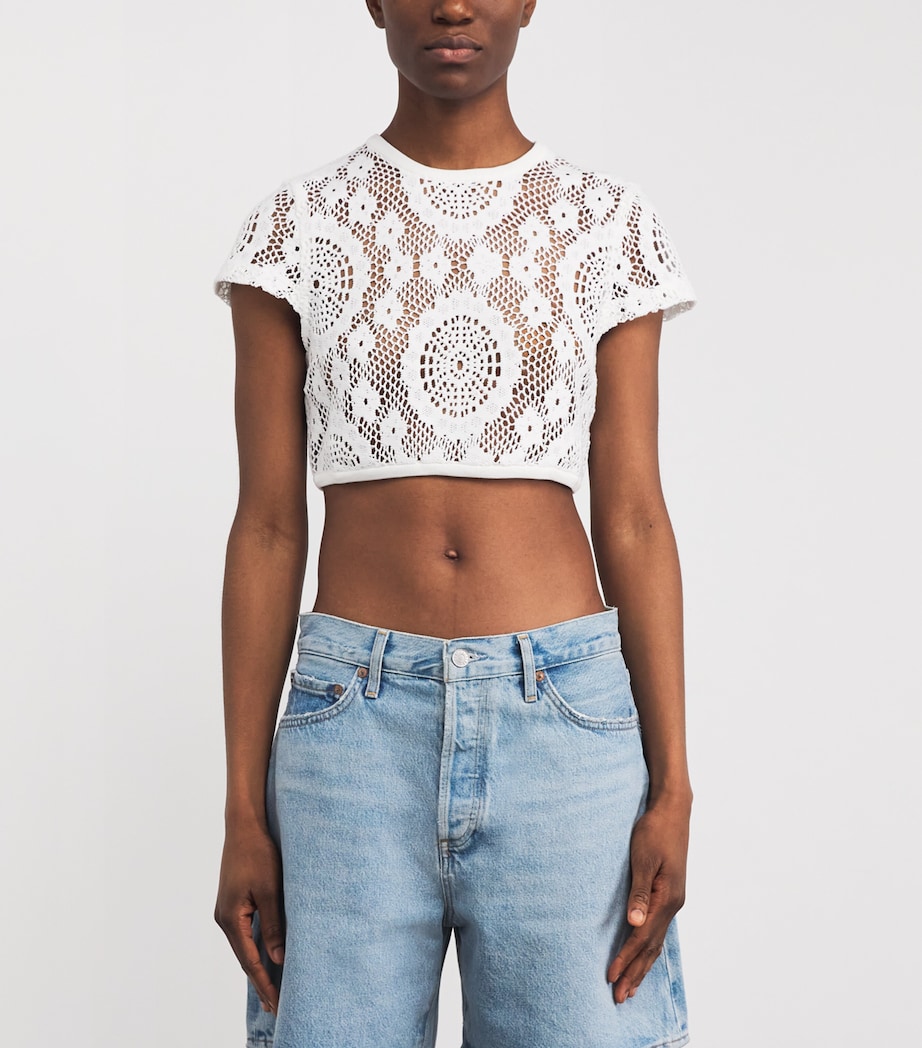 Lace Lidie Crop Top WHITE Image 3