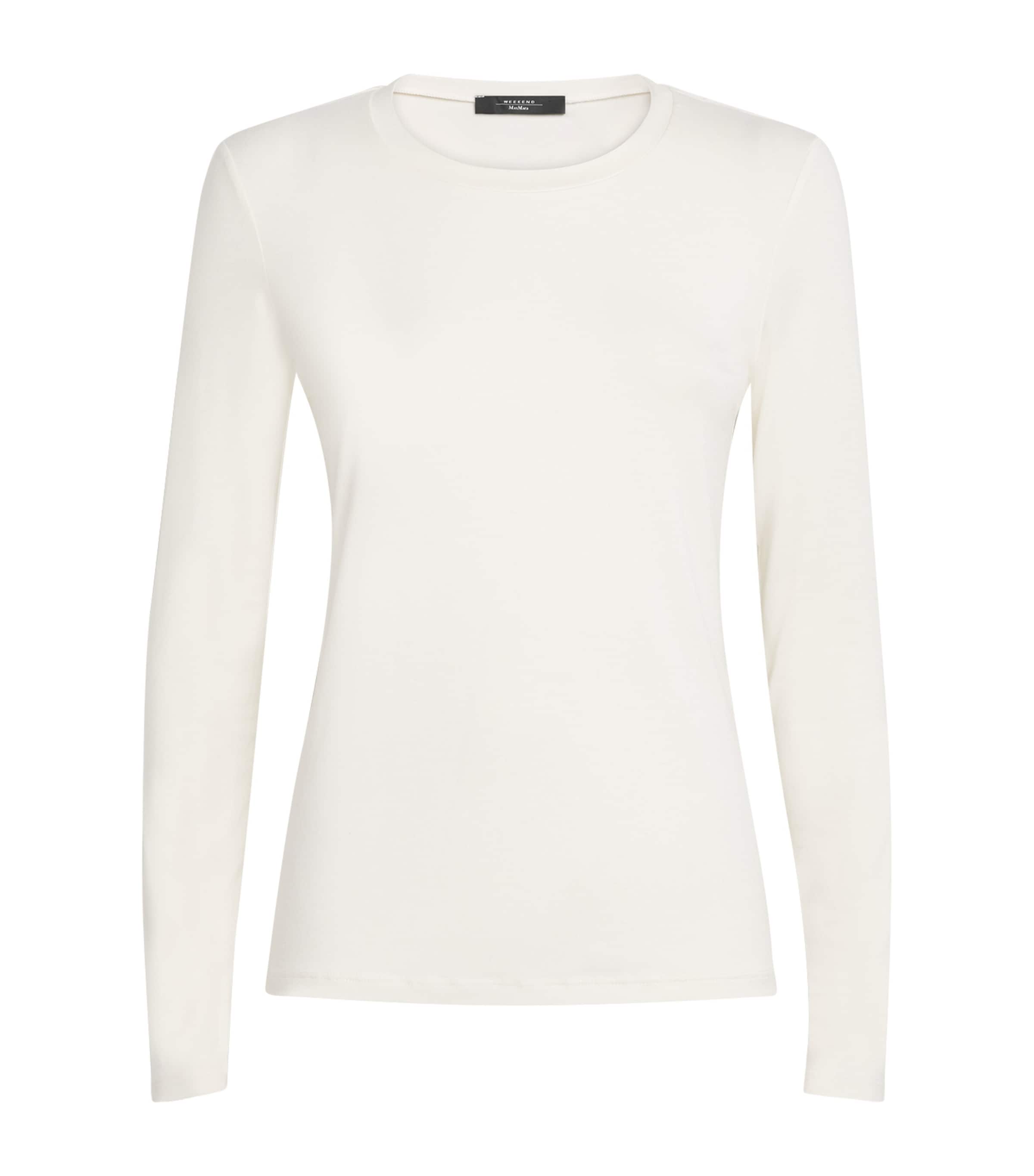 Weekend Max Mara Crew-neck Long-sleeve Sweater In White