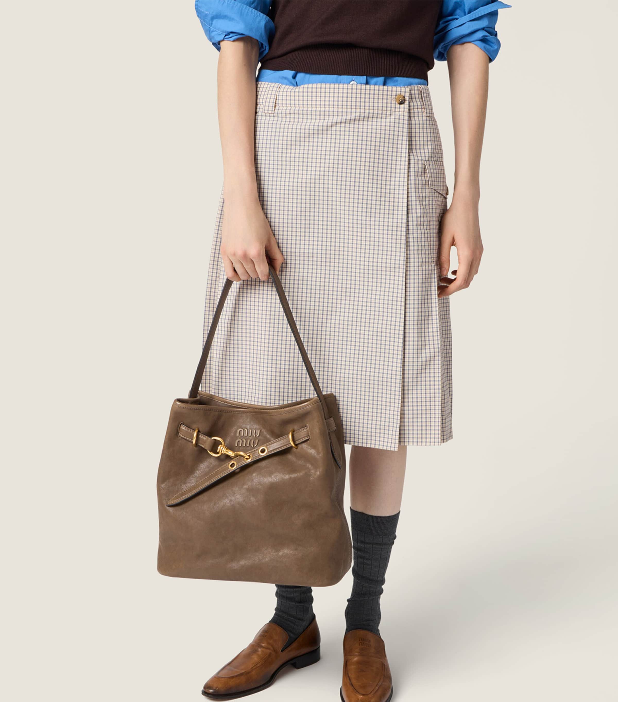 Miu Miu Womens Nappa Leather Aventure Bucket Bag Image 5