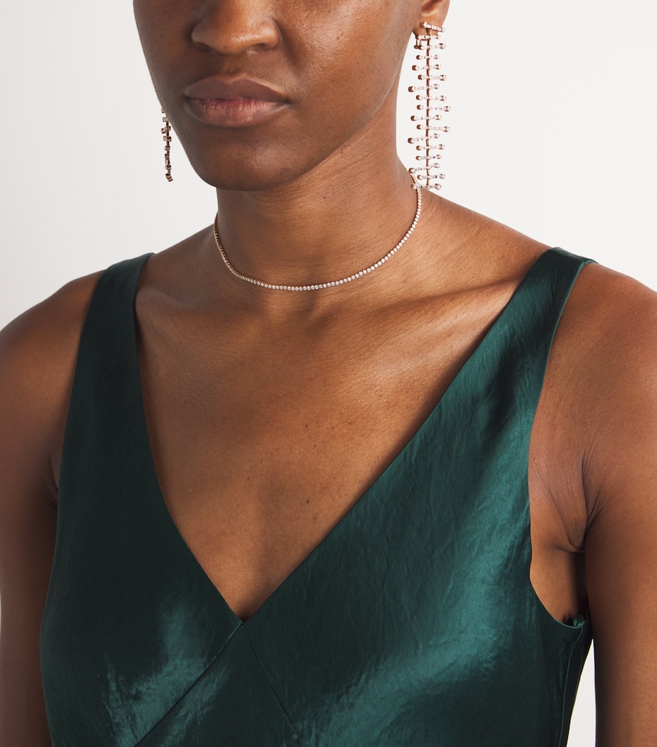 Rose Gold and Diamond Threads Tennis Choker ROSE GOLD Image 4