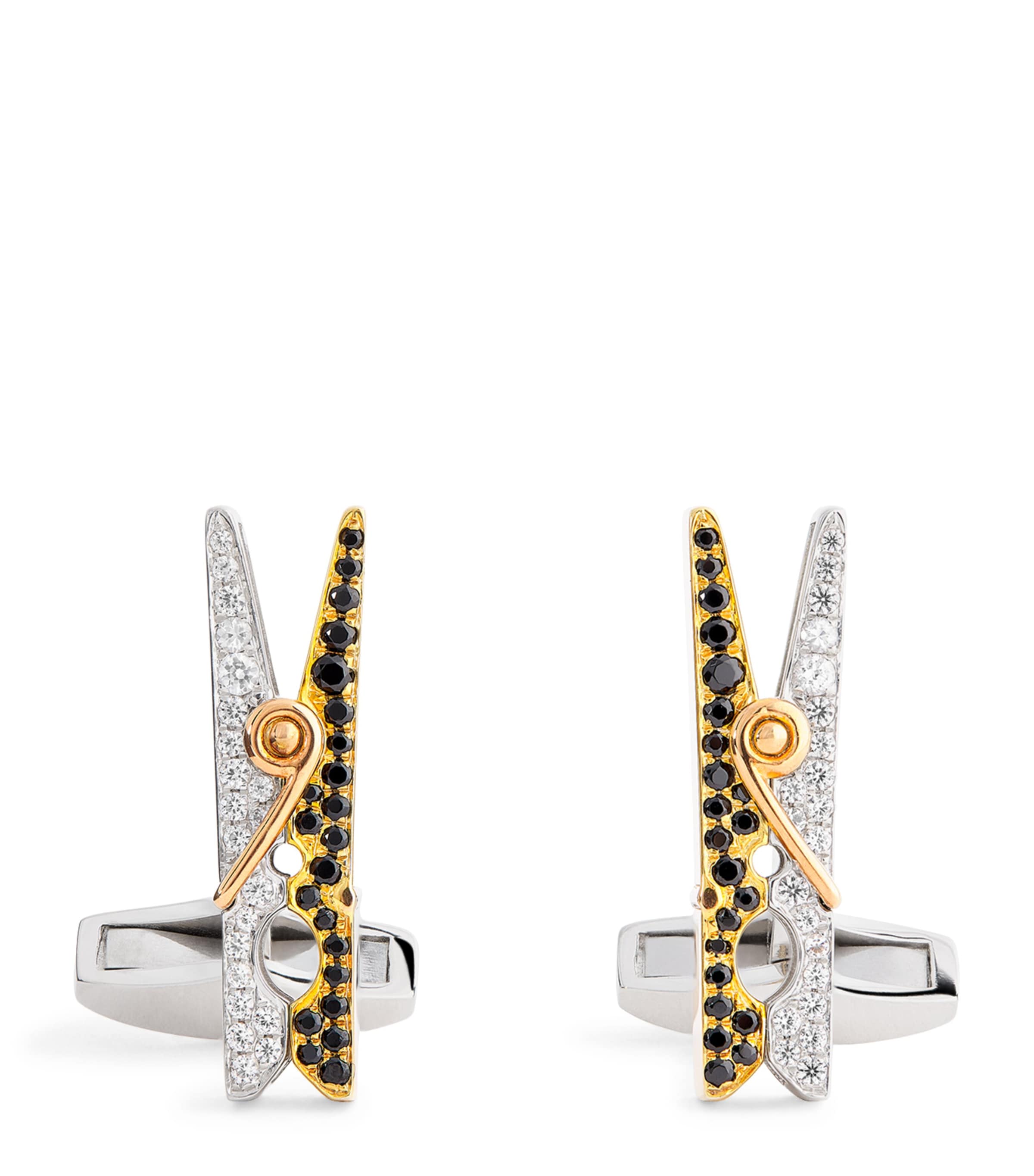 Tateossian Sterling Silver, Spinel And Sapphire Mayfair Peg Cufflinks In Silver