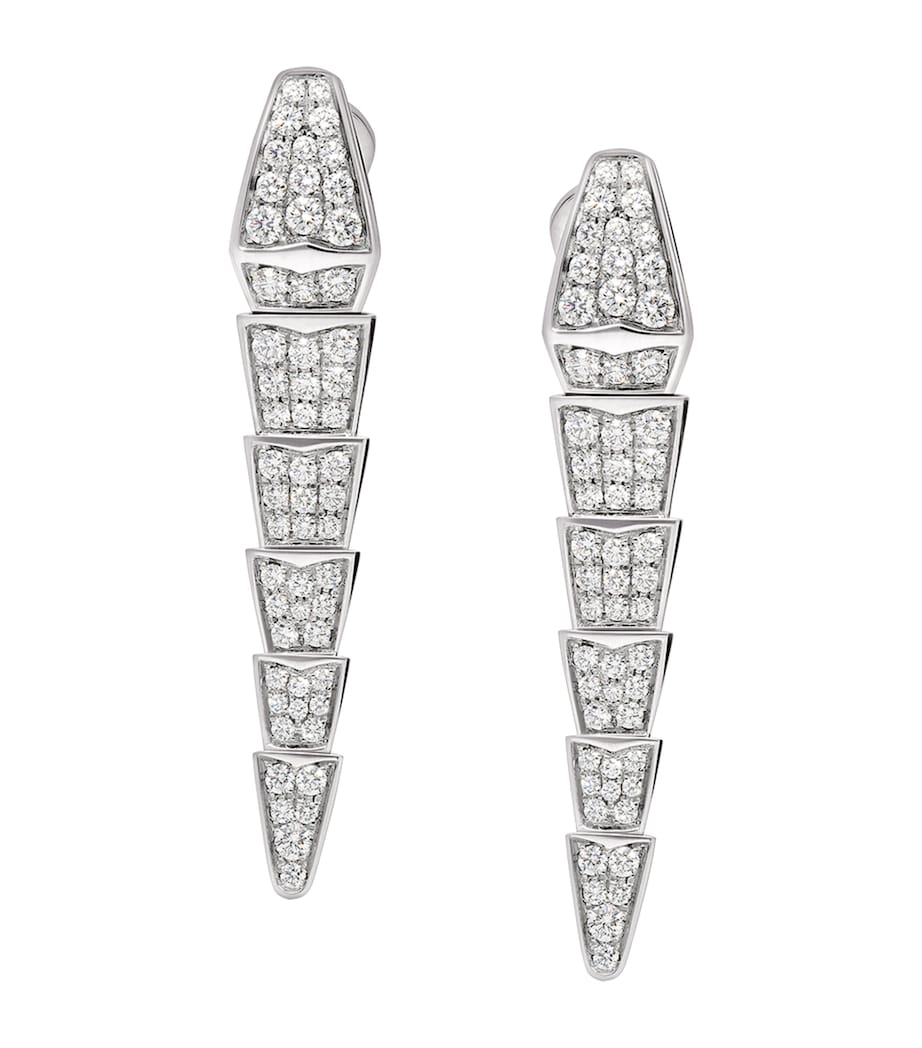 White Gold and Diamond Serpenti Viper Drop Earrings WHITE GOLD Image 1