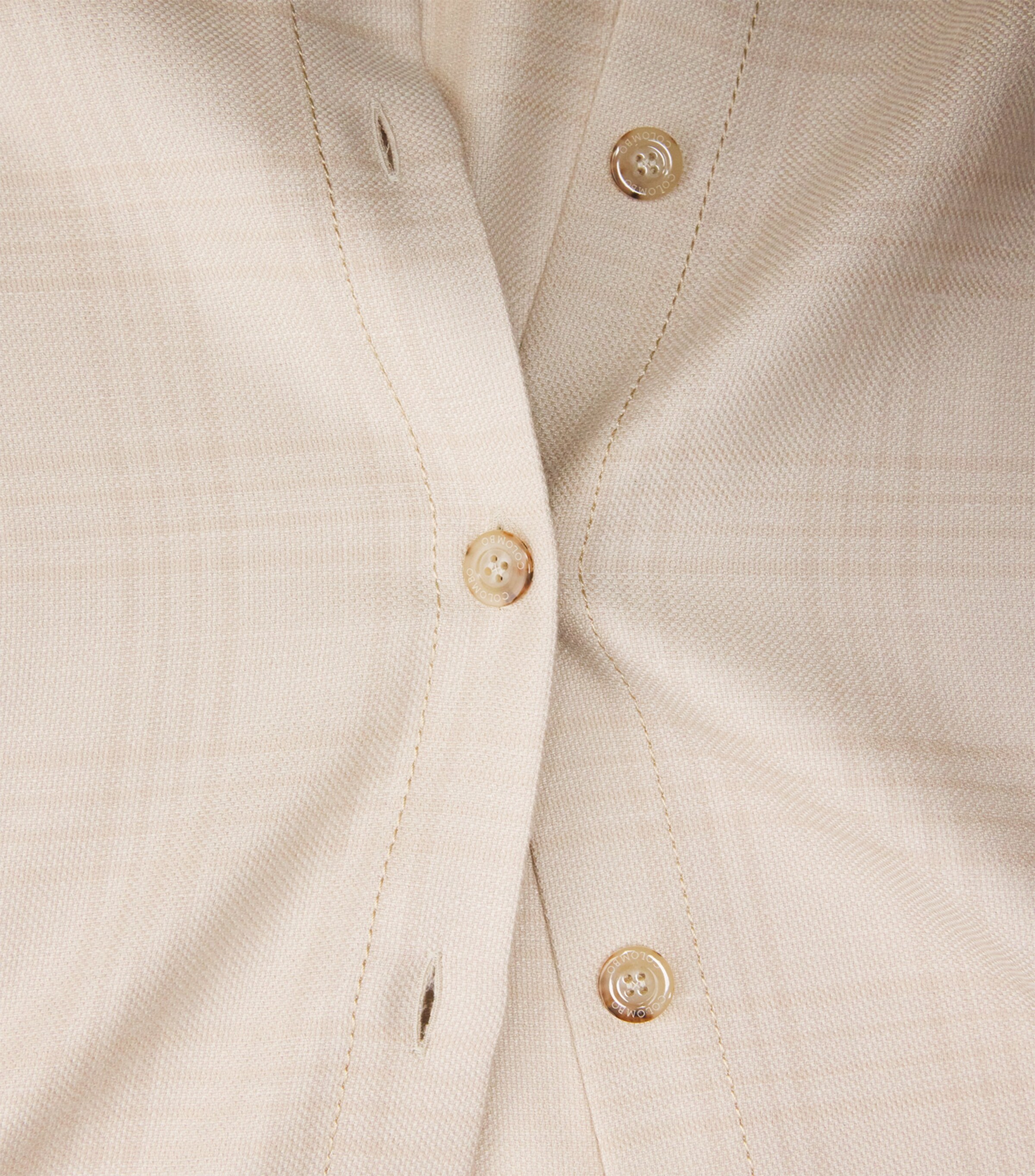 Colombo Womens Cashmere-Silk-Linen Check Shirt Sand Image 6