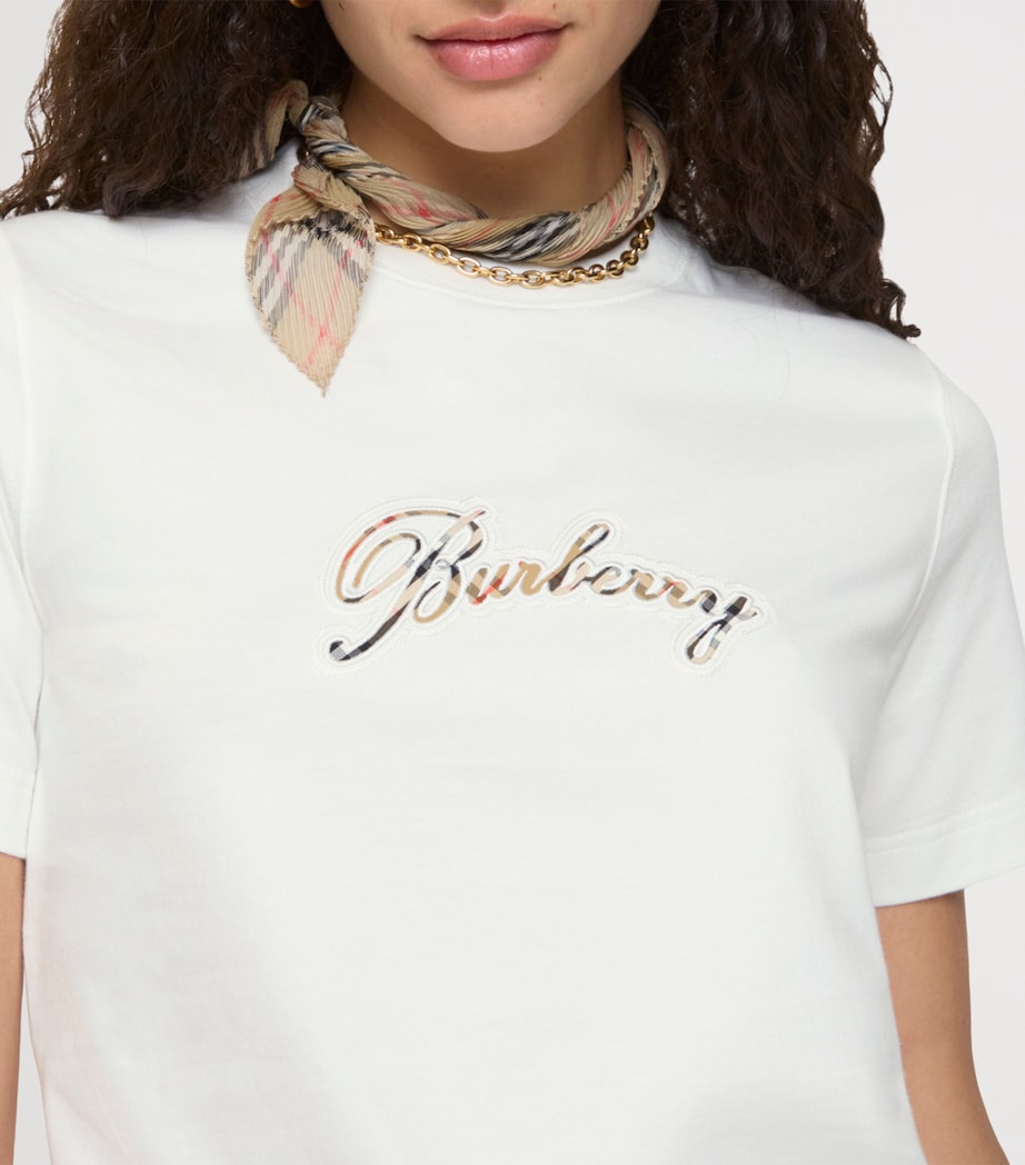 Cotton Check Logo T-Shirt CHALK Image 3