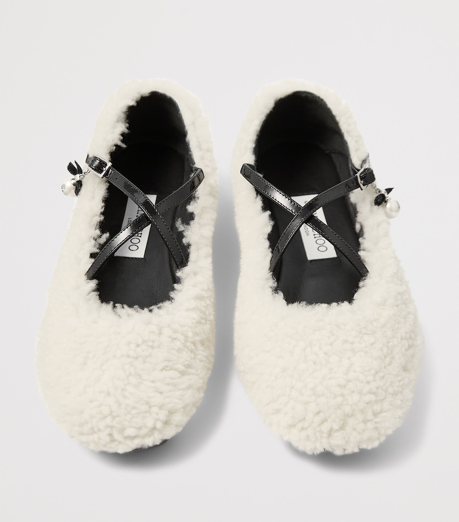 Eleri Shearling Ballerina Flats NATURAL/BLACK Image 3