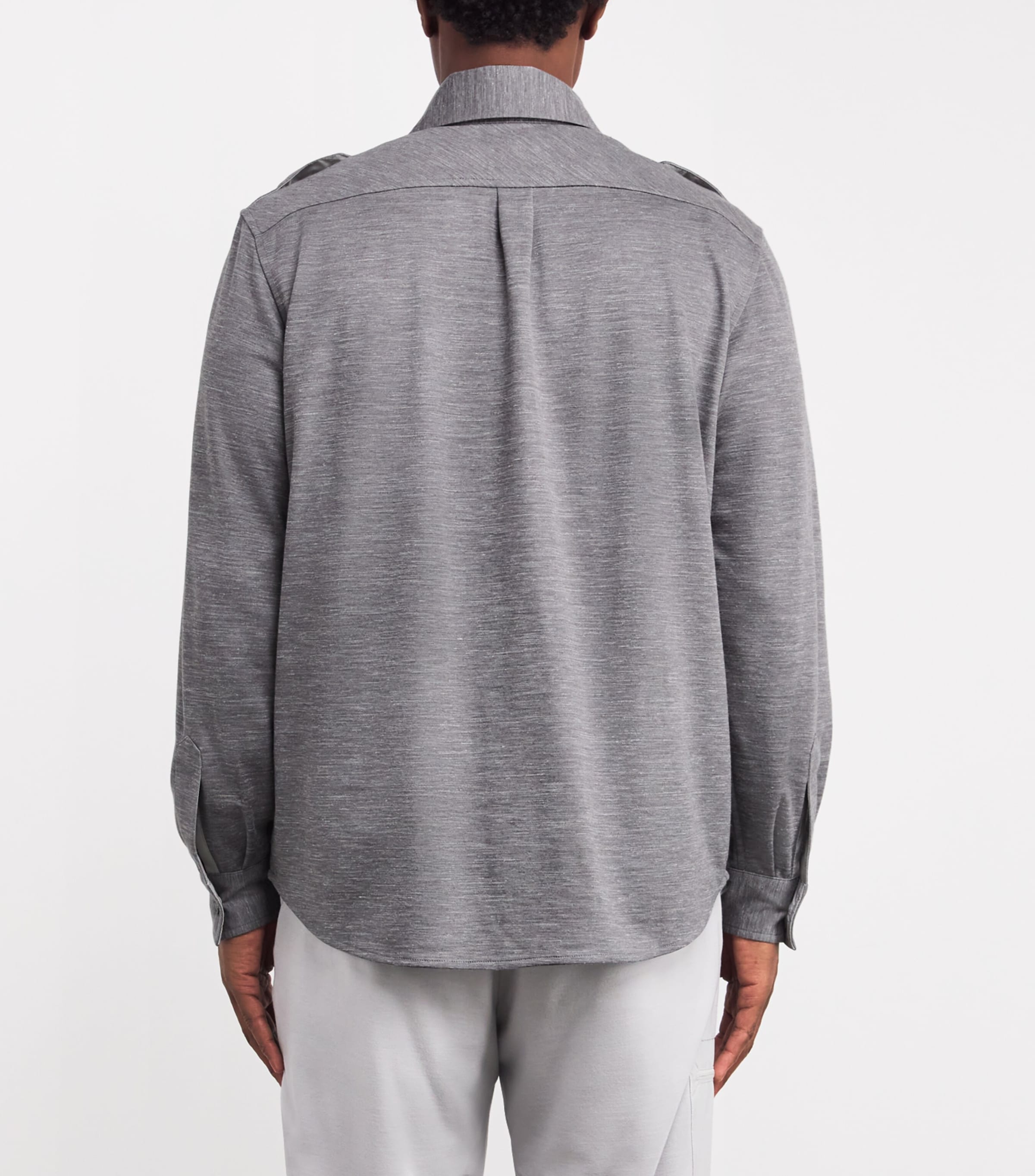 Wool-Silk-Blend Overshirt N55-LEAD GREY Image 4