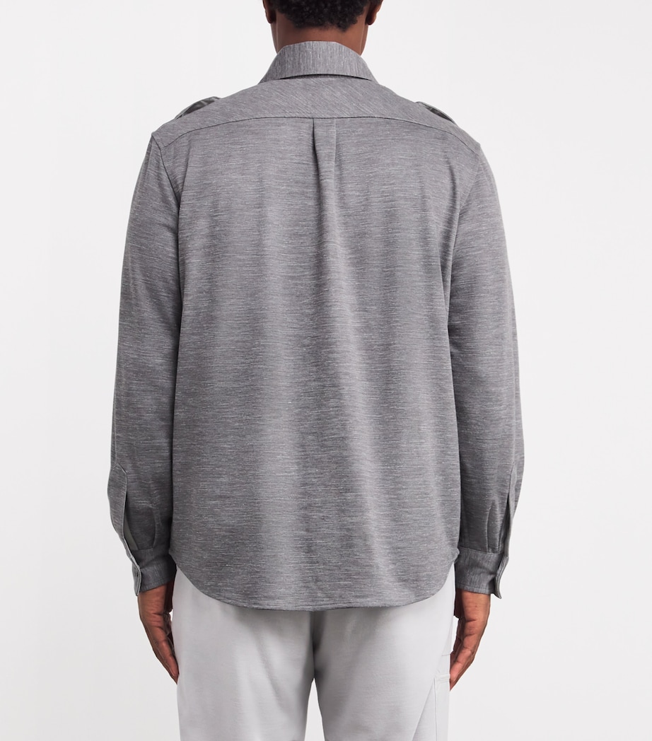 Wool-Silk-Blend Overshirt N55-LEAD GREY Image 4