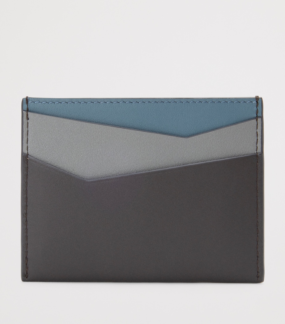 Leather Puzzle Card Holder GREY/STORM BLUE Image 3