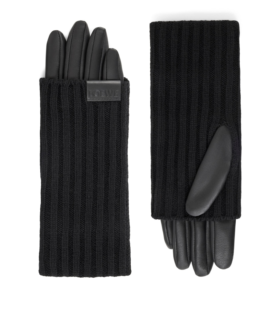 LOEWE Cashmere-Leather Gloves Black Image 1
