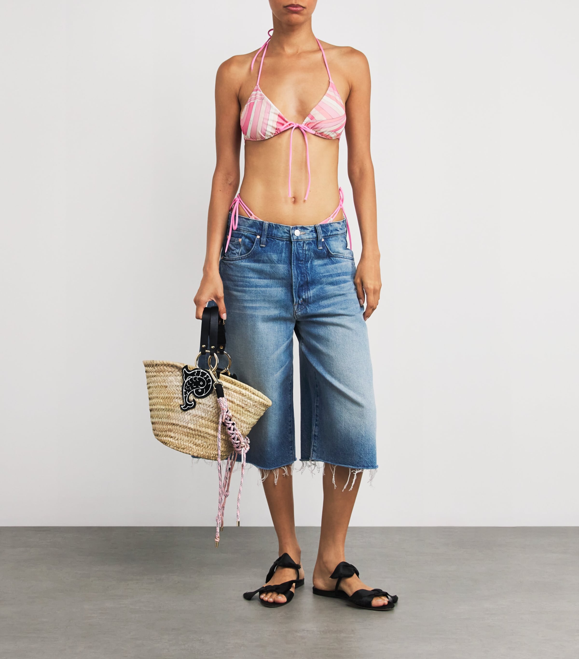 PUCCI Straw Pesci Basket Bag Nat+verde/lilla Image 2