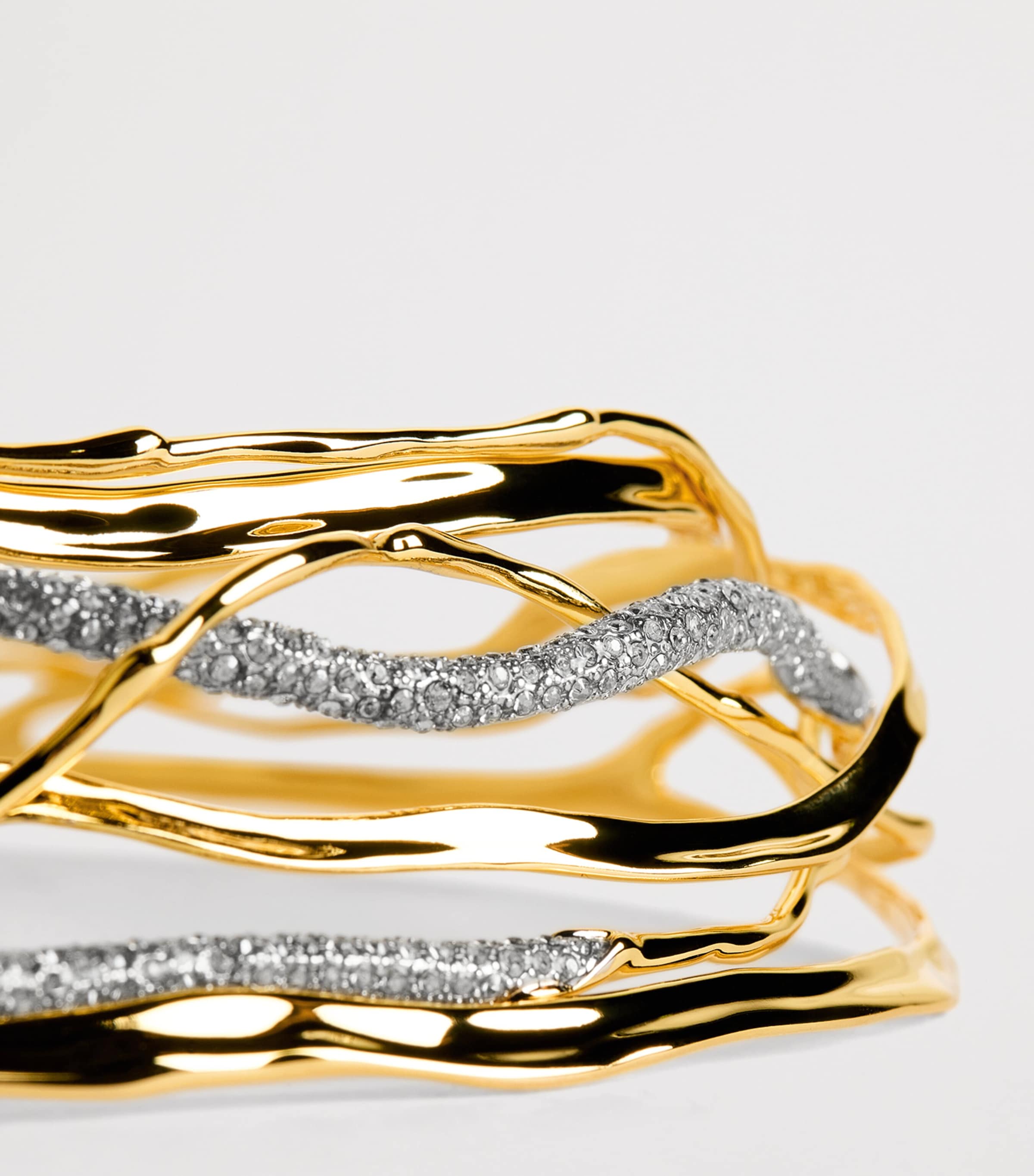 Alexis Bittar Gold-Plated Solanales Crystal Woven Necklace Gold Image 4
