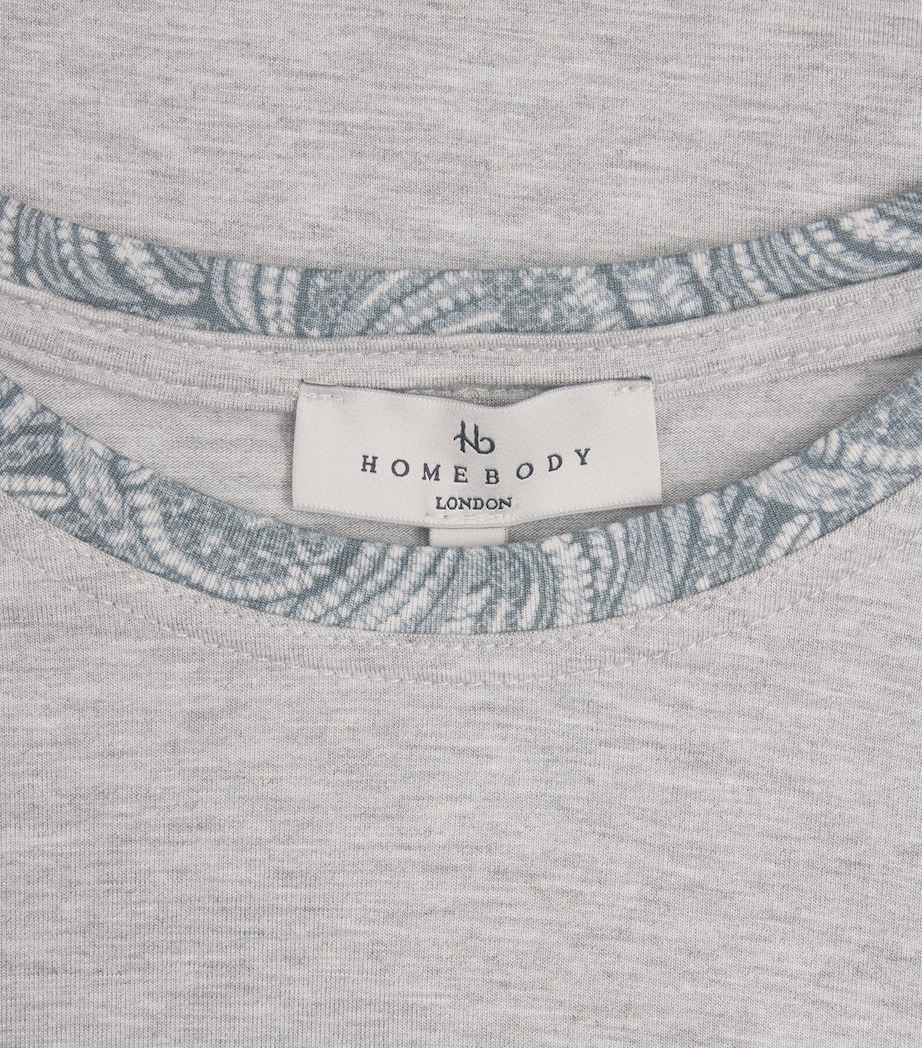 Homebody Mens Liberty-Collar Lounge Top Light Grey Image 6